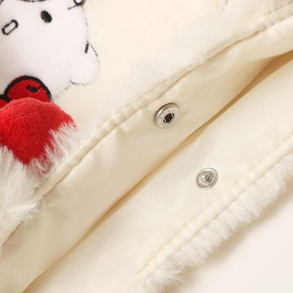 Melody Strawberry Pink Plush Embroidered Handbag } Cute Lolita Gift Bag - Picture 5 of 5